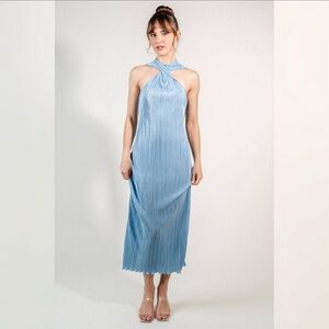 Fore Collection - Crinkle Plisse Front Twist Maxi Dress